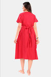 Sweet Moon Maternity Knit Cotton Mid Length Nightdress - Tomato Red — thumbnail 2
